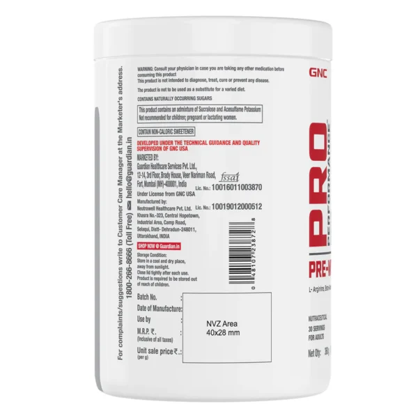 GNC Pro Performance Pre Workout | 30 Servings - Image 3