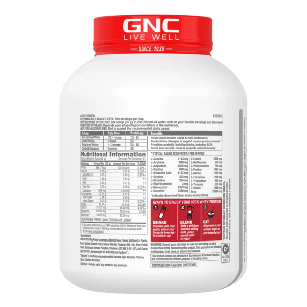 GNC Pro Performance 100% Whey Protein | 4Lb - Image 2