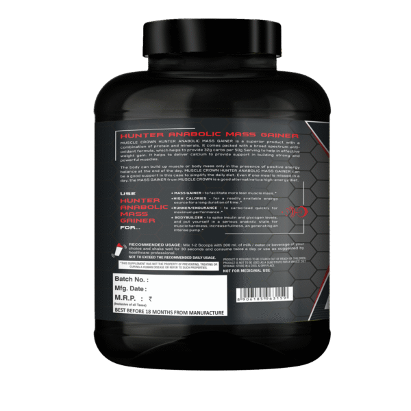 Muscle Crown Hunter Anabolic Gainer | 2.7kg | Chocolate Milkshake - Image 3