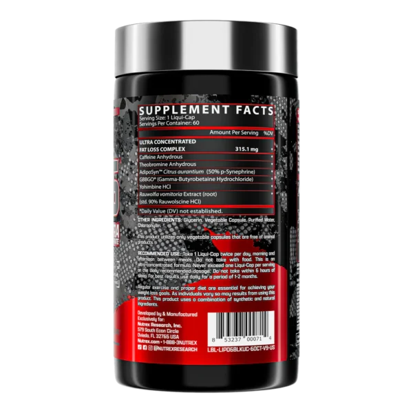 Nutrex Research Lipo-6 Black UC Fat Burner | 60 Capsules - Image 2