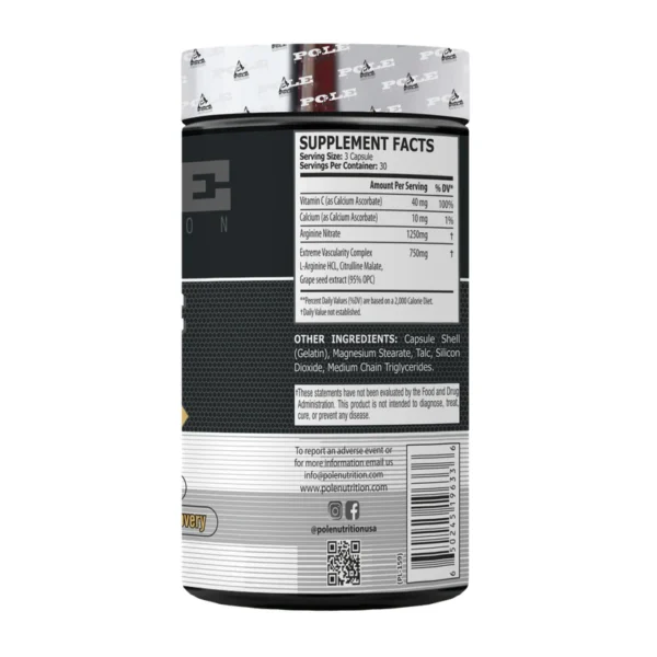 Pole Nutrition Nitric Oxide for Muscle Growth | 90 Capsules - Image 3