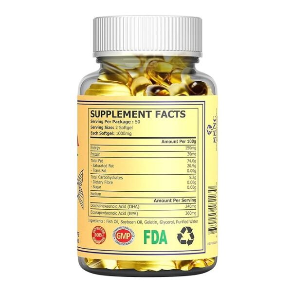 Alaska Omega 3 Fish Oil 100 Softgels - Image 2
