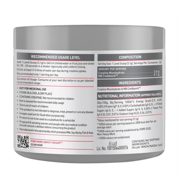 Muscleblaze Creatine Monohydrate CreAMP - Image 2