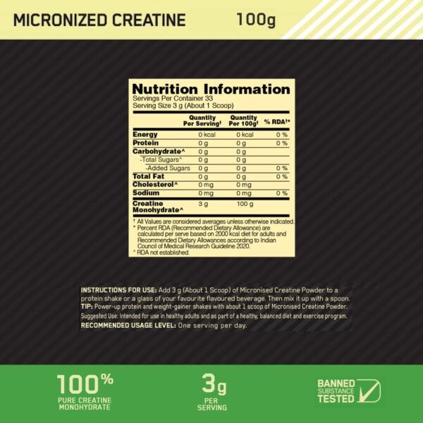 Optimum Nutrition (ON) Micronised Creatine Powder - Image 4
