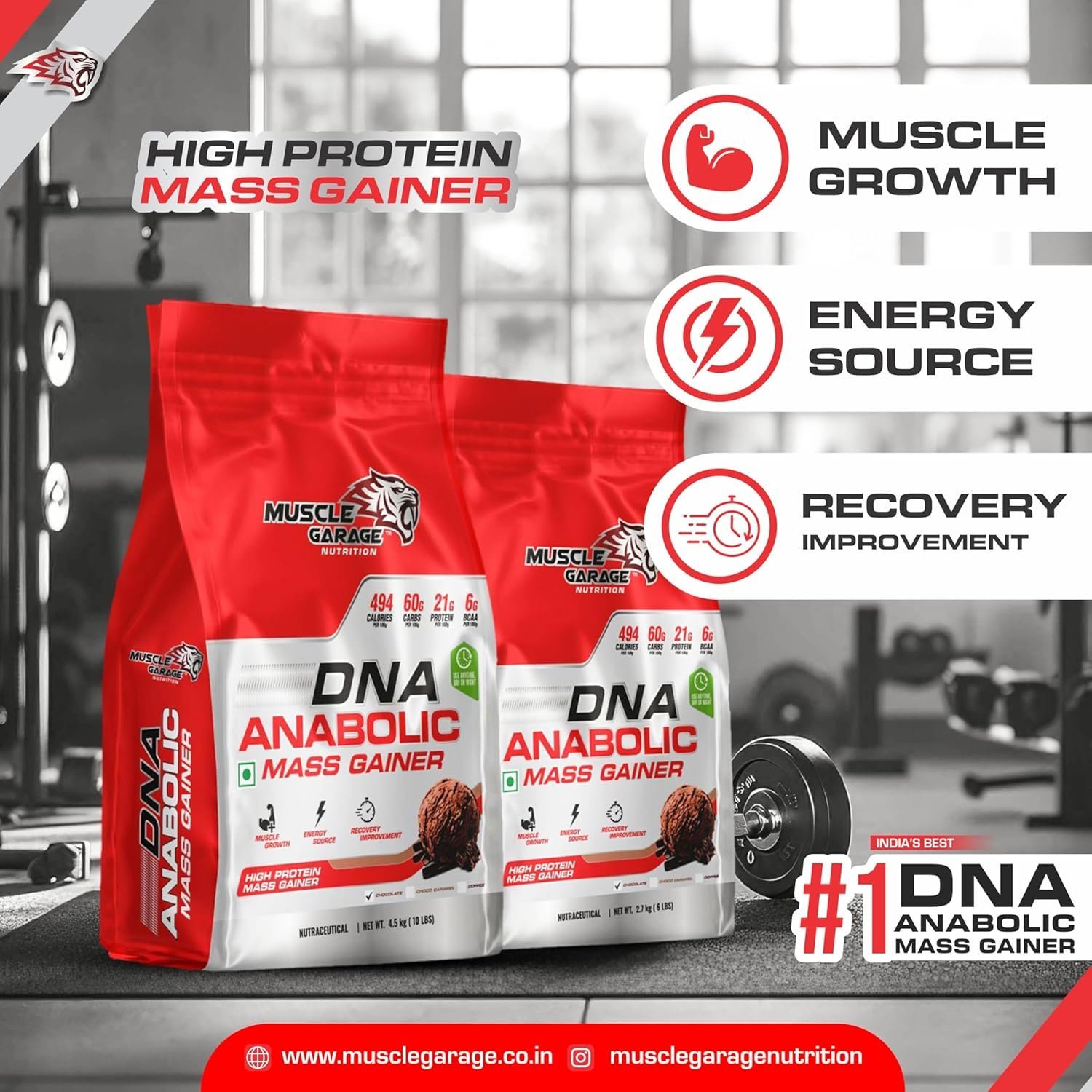 Muscle Garage DNA Anabolic Mass Gainer – choco caramel - Image 4