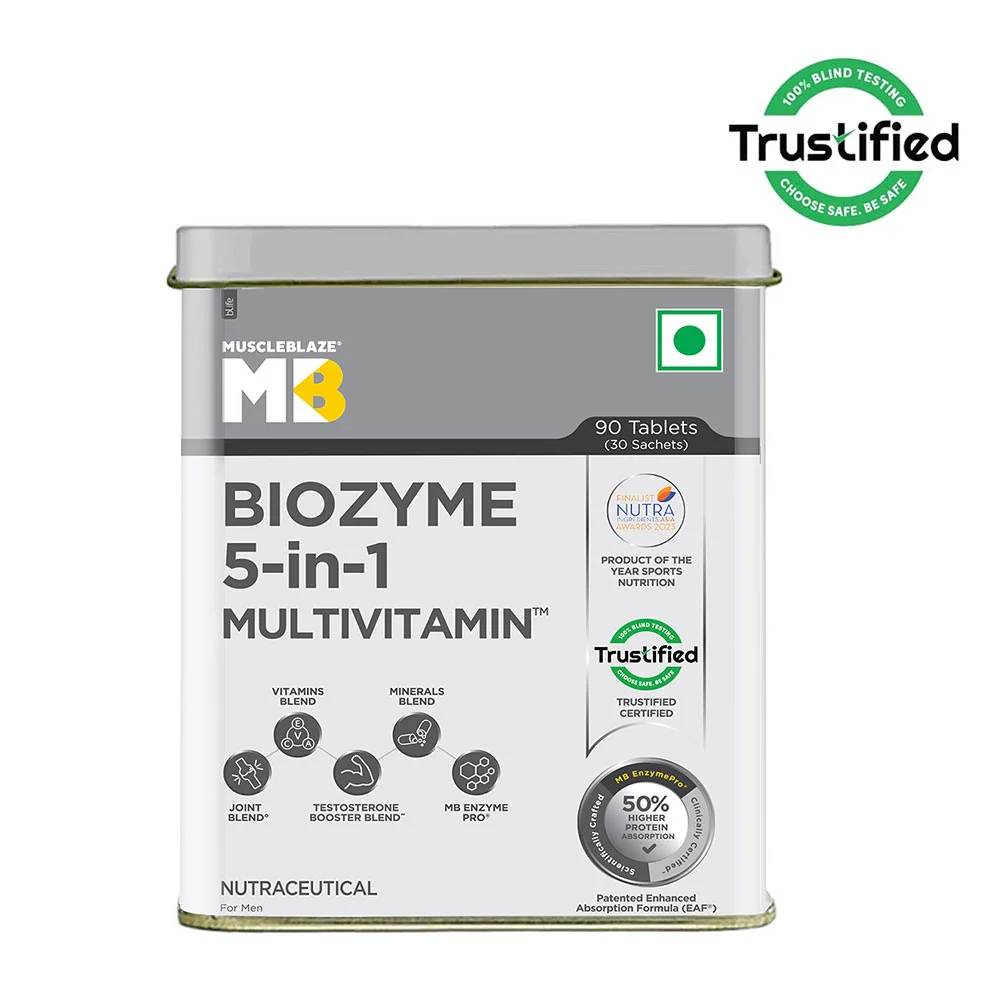 MB Biozyme 5 in 1 Multivitamin – Muscle Blaze | Supplementro