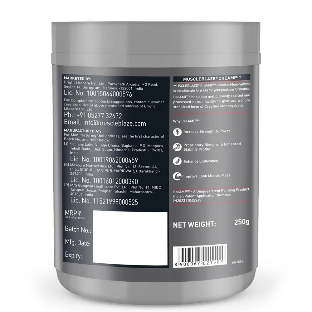 Muscleblaze Creatine Monohydrate CreAMP – Muscle Blaze – image 2 | Supplementro