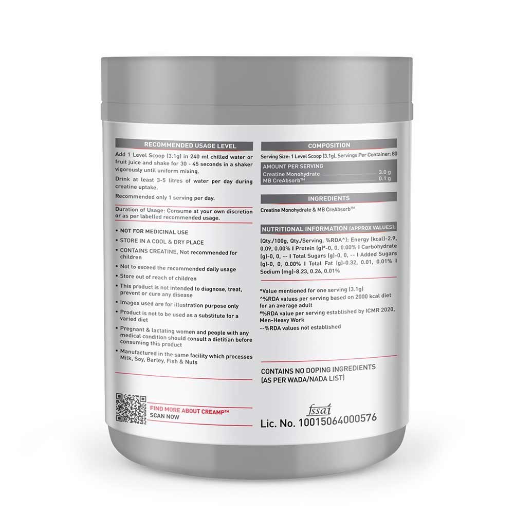 Muscleblaze Creatine Monohydrate CreAMP – Muscle Blaze – image 3 | Supplementro